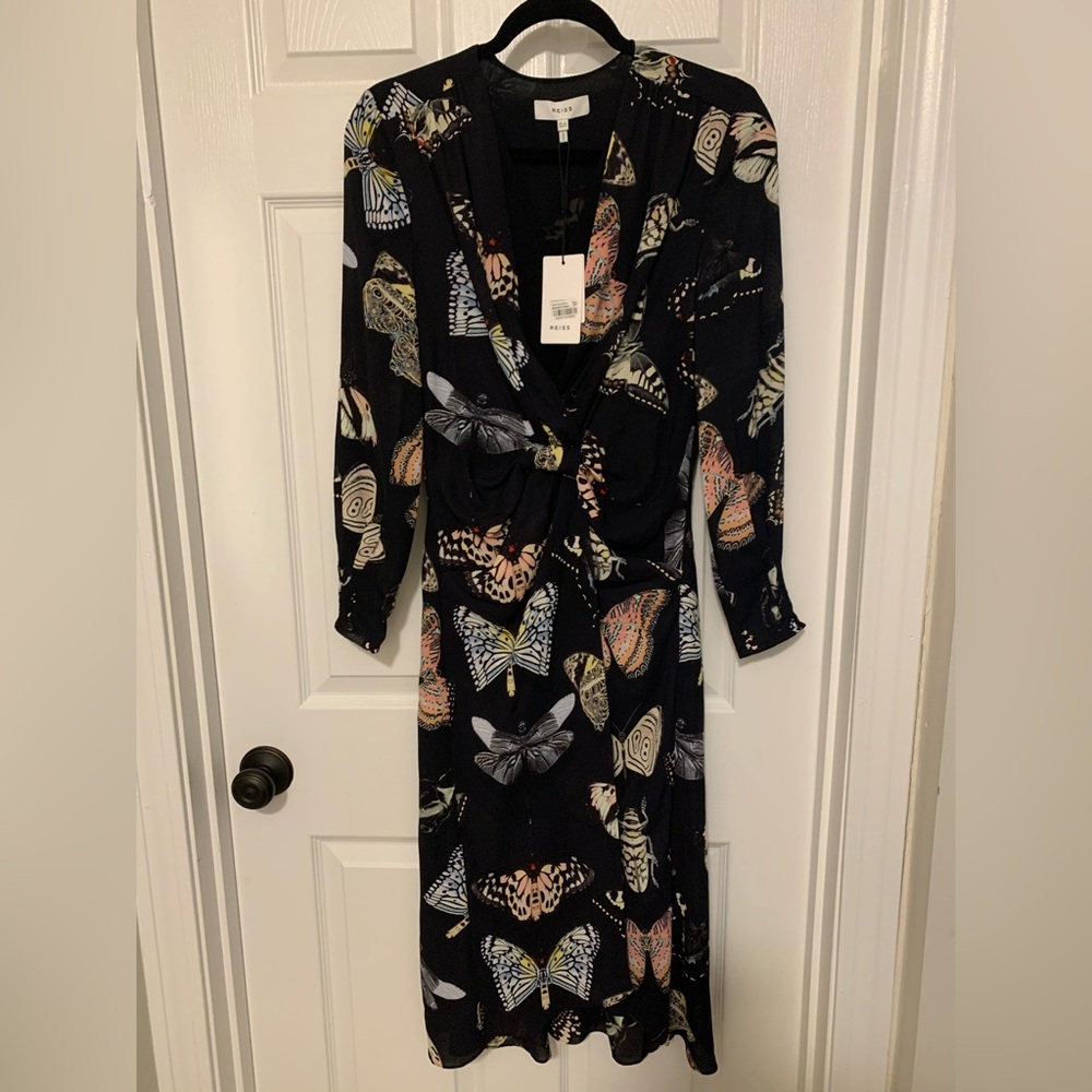 Reiss Lita Twist Front Butterfly Dress - Picture 6 of 11